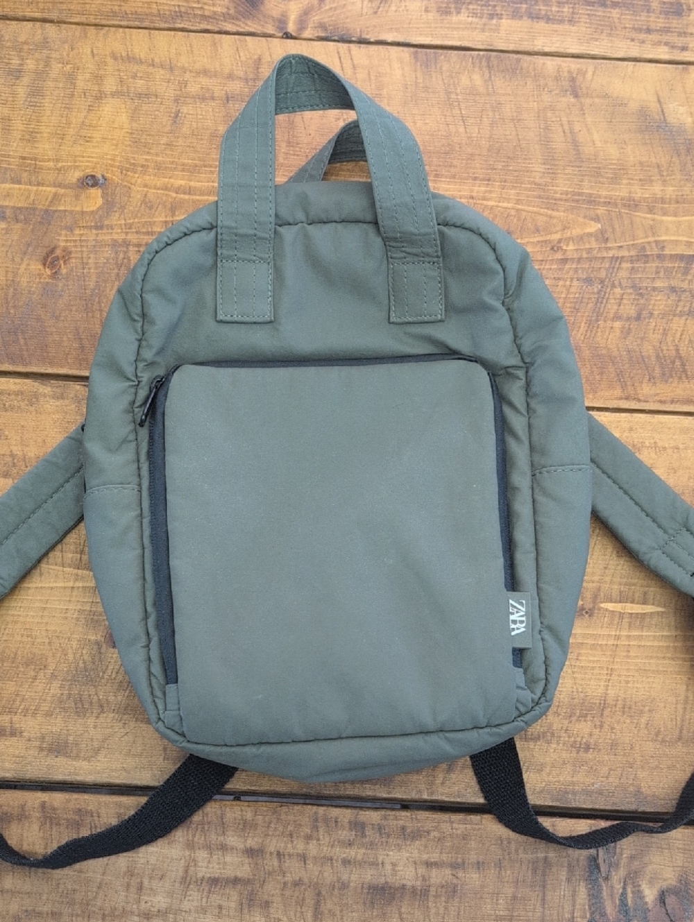 ZARA Kids Olive Green Quilted Backpack